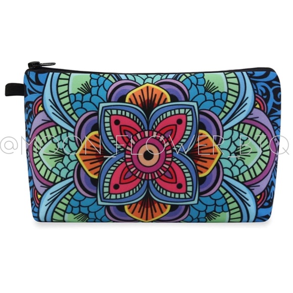 Ⓜ️SOLDⓂ️ Boho Mandala Makeup Cosmetic Bag Rainbow Flower - Picture 6 of 8